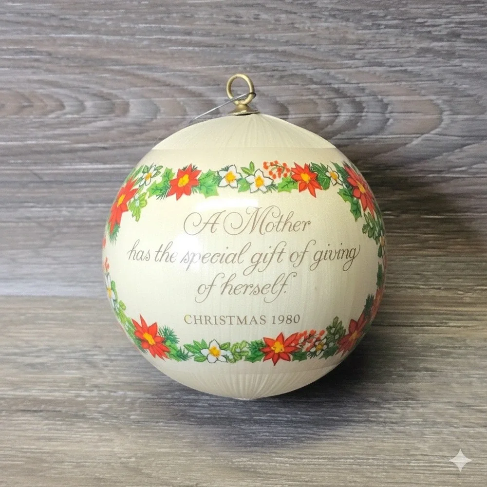 Hallmark Gold Crown Satin Christmas Ornaments Mother 80s Mom‎ Love Gift Retro